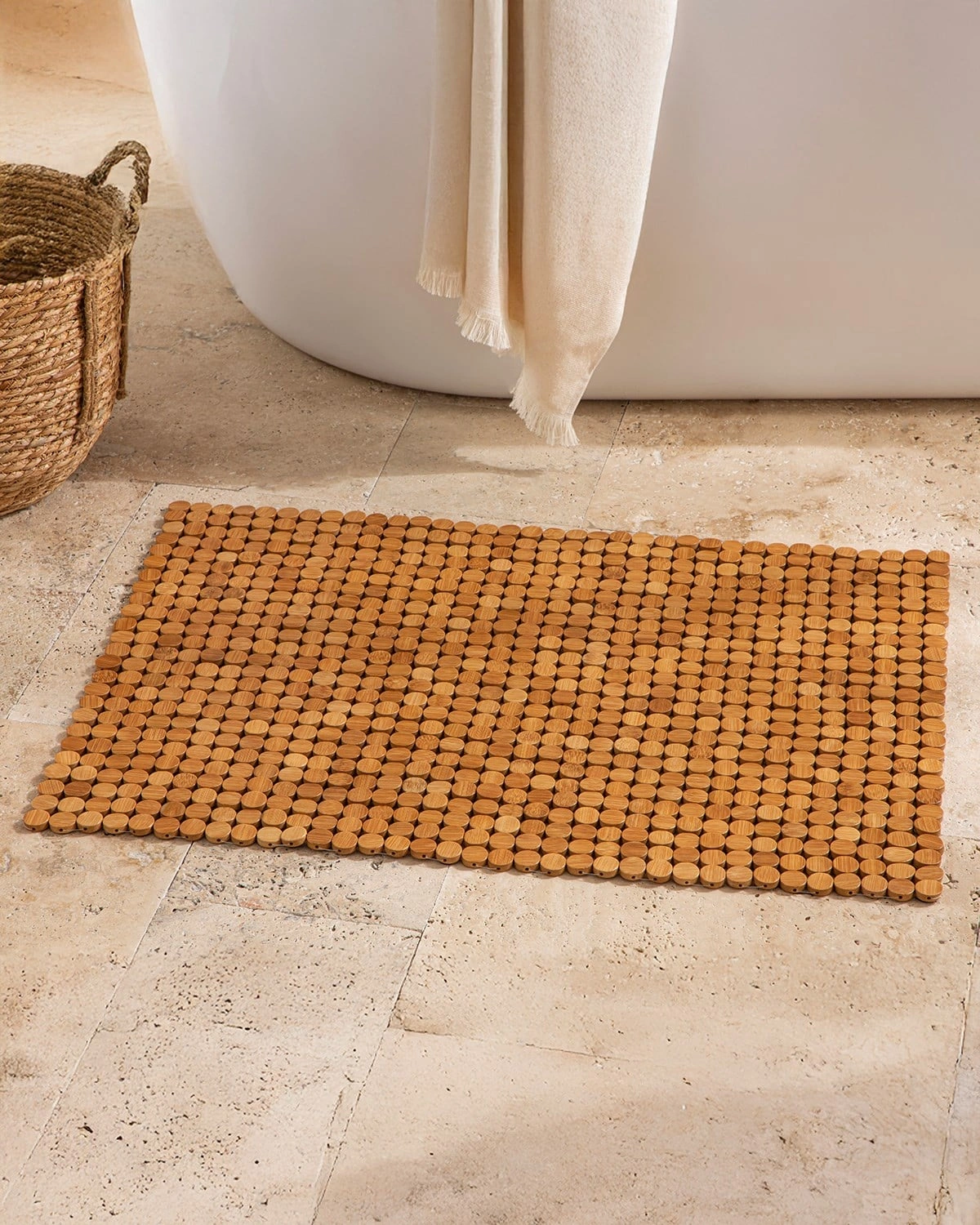 Bamboo Shower Mat Beige