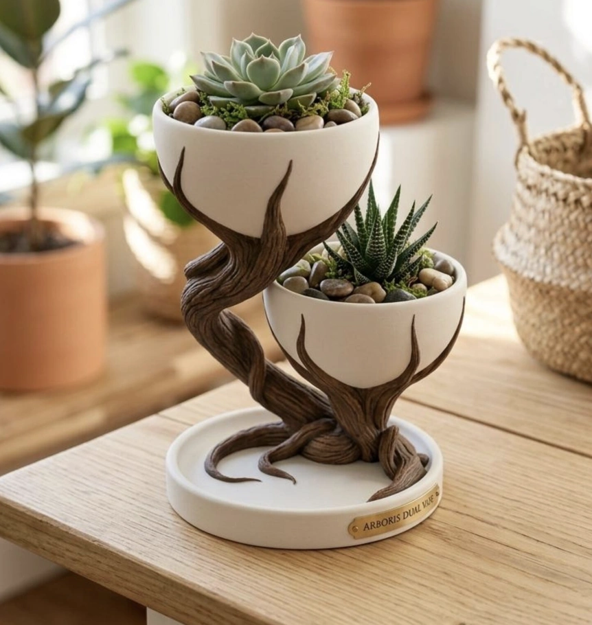 Modern Tiered Planter, 3D Printed Succulent Pot